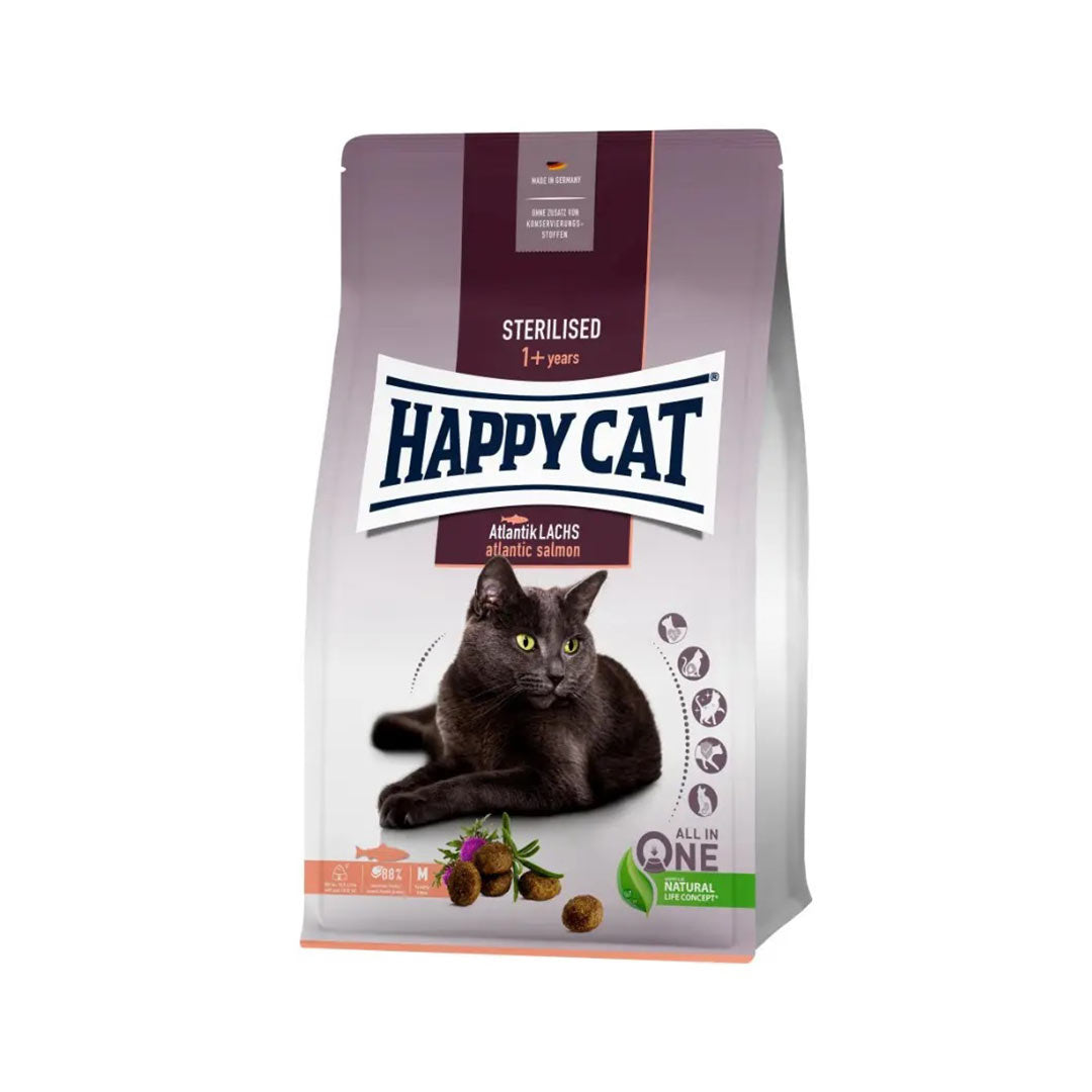 Happy Cat Kısırlaştırılmış Atlantik Somonlu Yetişkin Kedi Maması 10 Kg