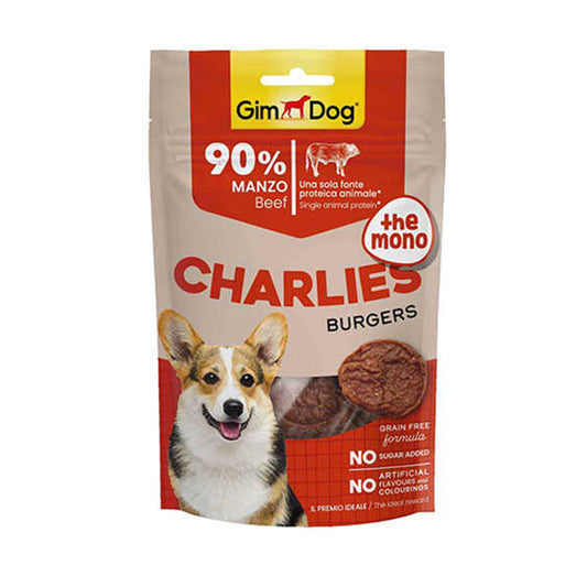 GimDog Charlies Burgers Beef Grain-Free and Sugar-Free Dog Treat 70g