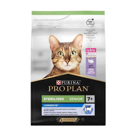 Pro Plan +7 Yaş Için Hindili Kısırlaştırılmış Yaşlı Kedi Maması 3 Kg