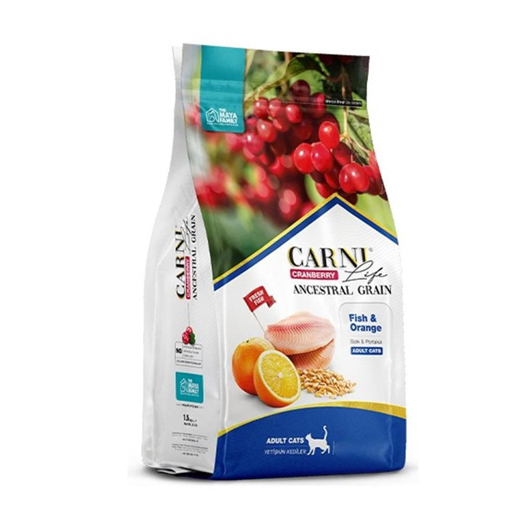 Carni Life Balıkli ve Portakalli Yetişkin Kedi Maması 10 kg