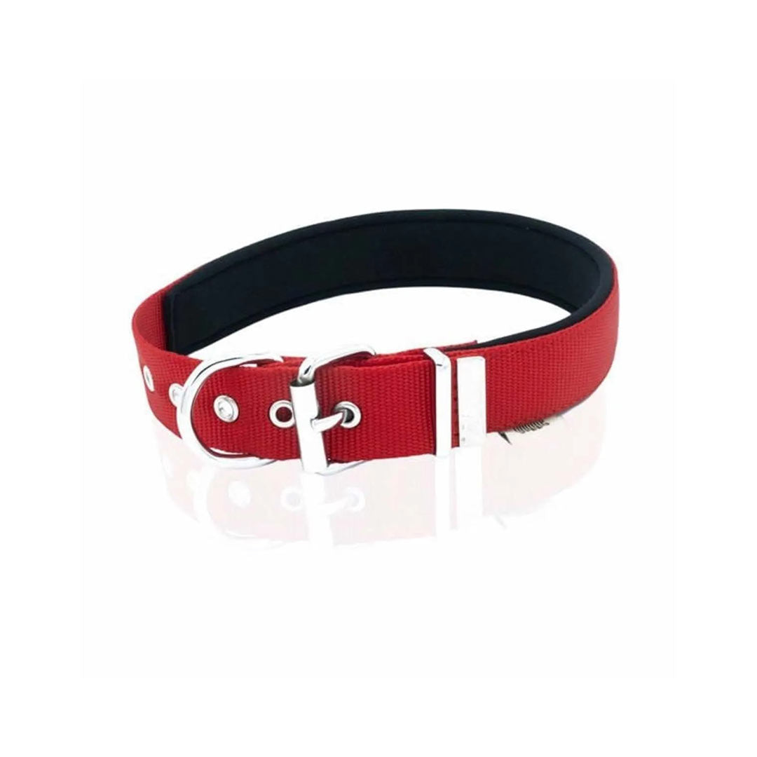 Doggie Comfortable Woven Handmade Red Dog Collar 3x47-55cm