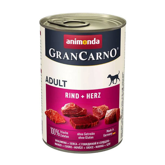 Animonda Gran Carno Sığır Etli ve Yürekli Yetişkin Köpek Konservesi 400gr