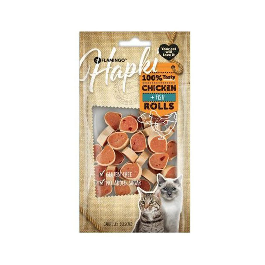 Flamingo Chicken Fish Rolls and Fish Cat Treat 50gr