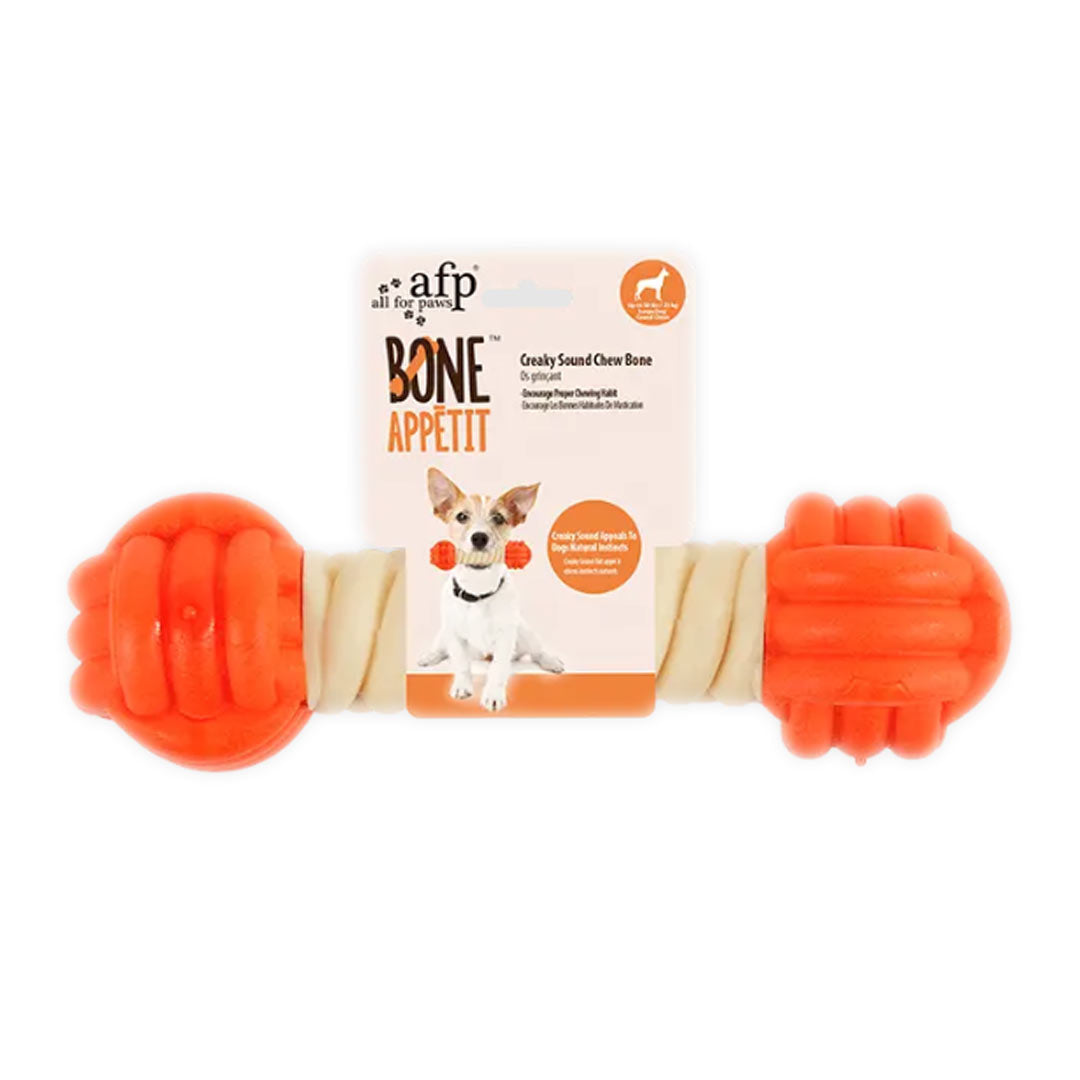 AFP Bone Appetit Creaky Squeaky Bone Dog Toy S