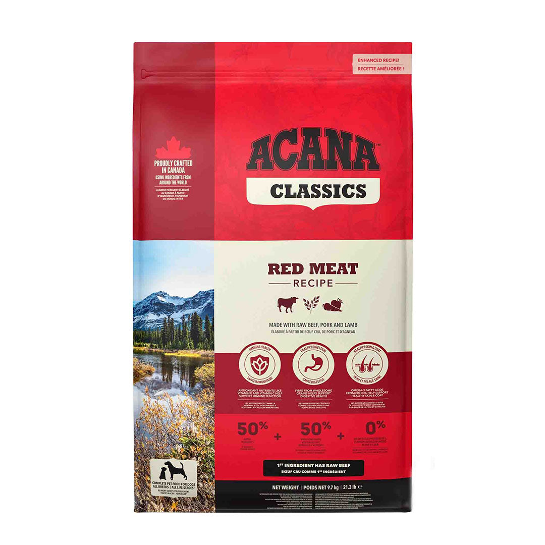 Acana Classic Red Düşük Tahıllı Sığır Etli, Domuz Etli ve Kuzulu Köpek Maması 9,7kg