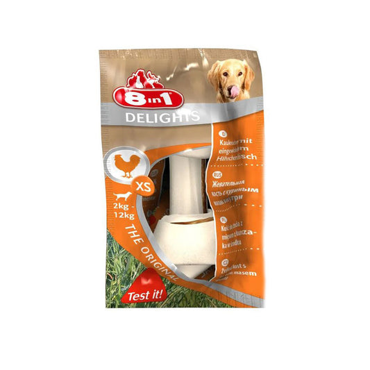 8 in 1 Delights Tavuklu Küçük Irk Köpek Ödül Kemiği (XS) 12gr