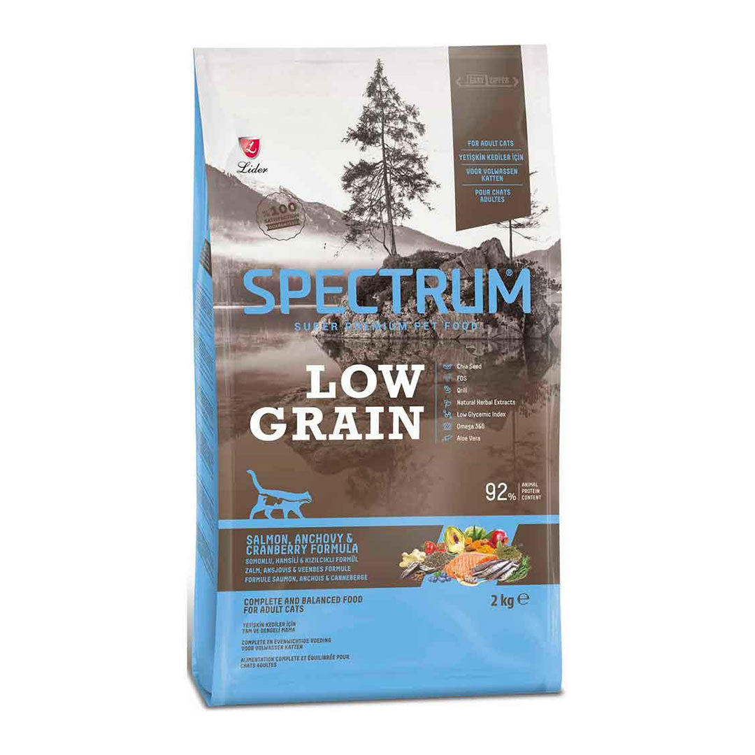 Spectrum Low Grain Salmon, Anchovy, and Wild Blueberry Adult Cat Food 2kg