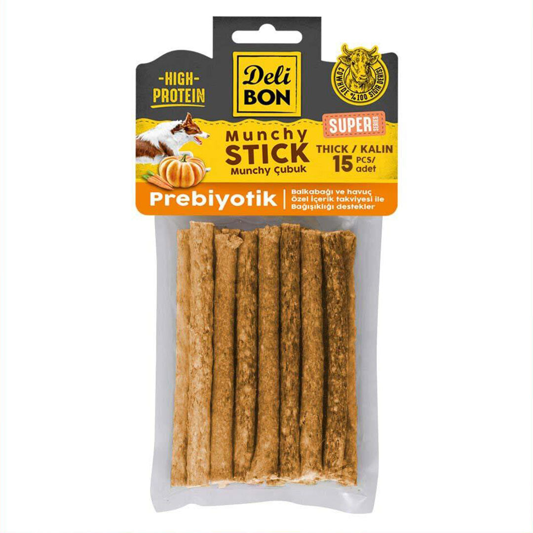 Delibon Super Munchy Prebiotic Thick Dog Chew Bone 15 Pieces