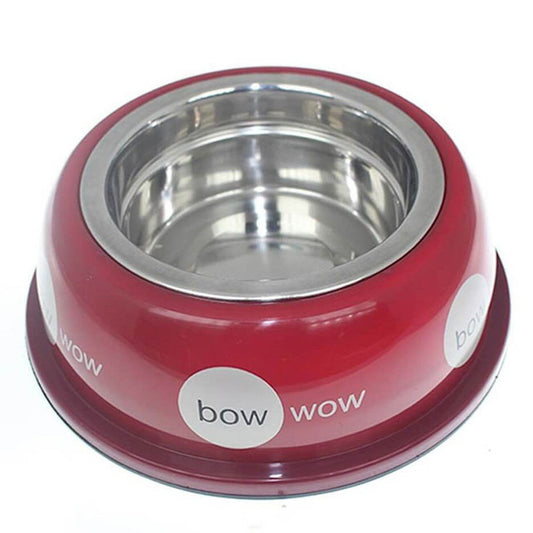 Zampa Kırmızı Desenli Tekli Fil Dişi Mama ve Su Kabı L