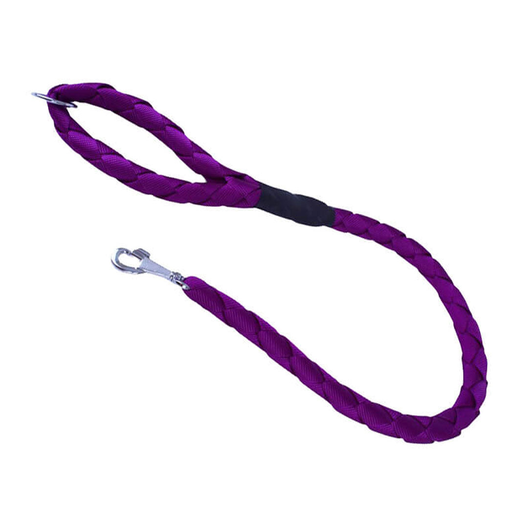 Doggie Handmade Braided Purple Dog Walking Leash M 3x100cm