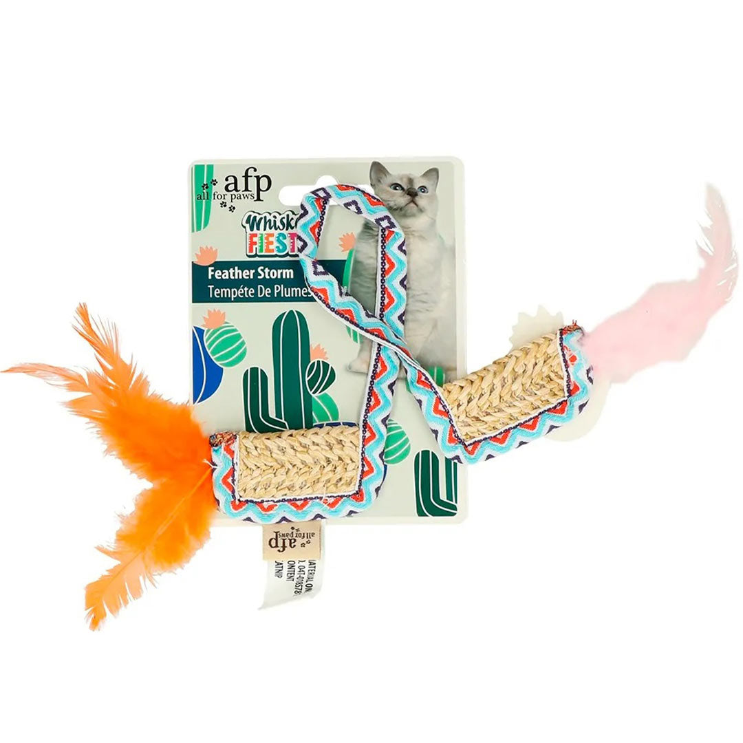 Afp Whisker Fiesta Straw Feathered Cat Toy