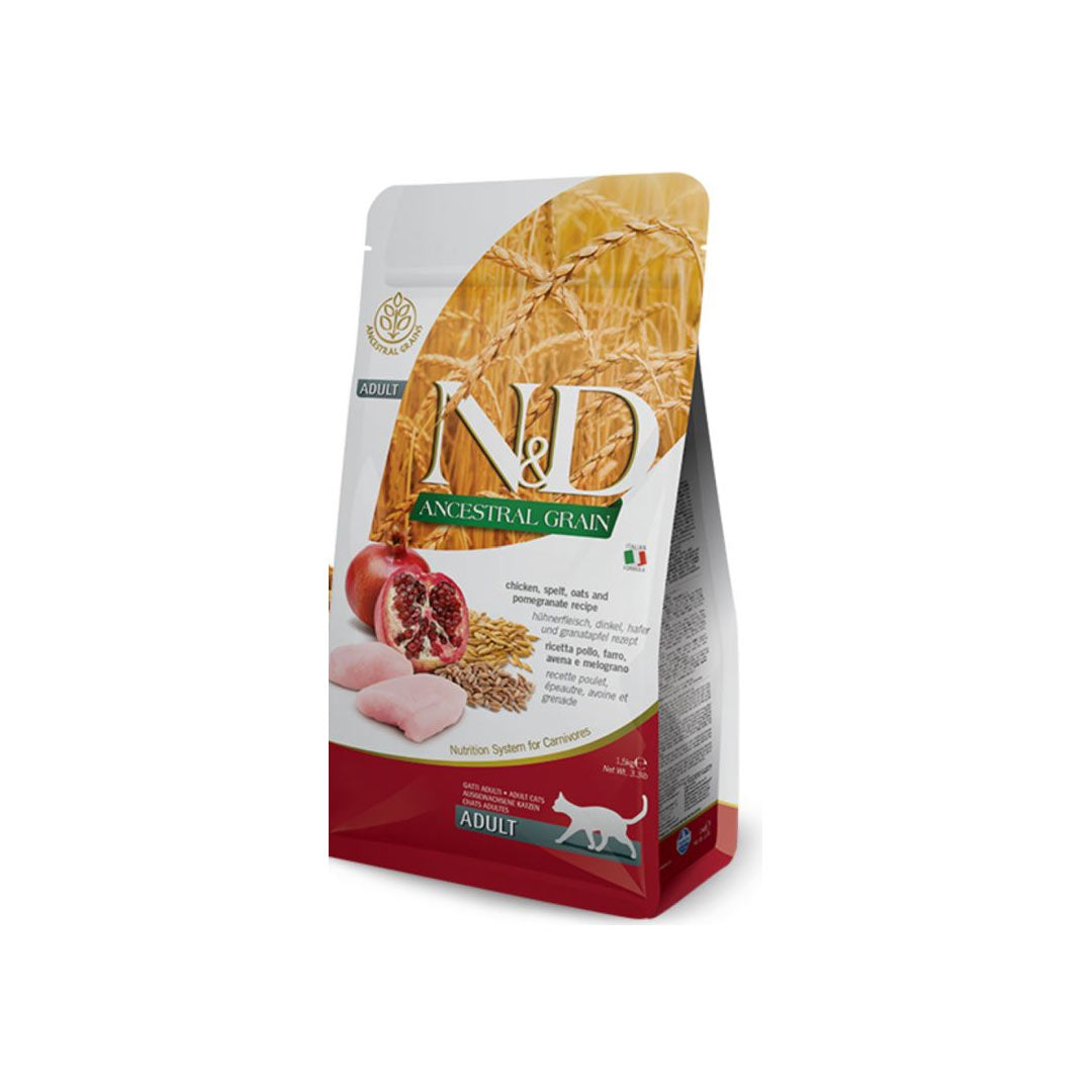 N&D Ancestral Grain Low Grain Chicken and Pomegranate Neutered Cat Food 10kg