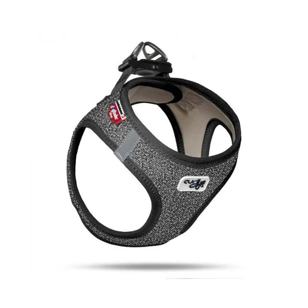 Curli Vest Merino Desenli Siyah Köpek Göğüs Tasması Xsmall 35-40 Cm