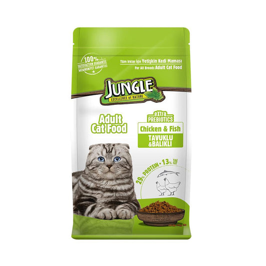 Jungle Tavuklu Balıklı Yetişkin Kuru Kedi Maması 1.5 Kg