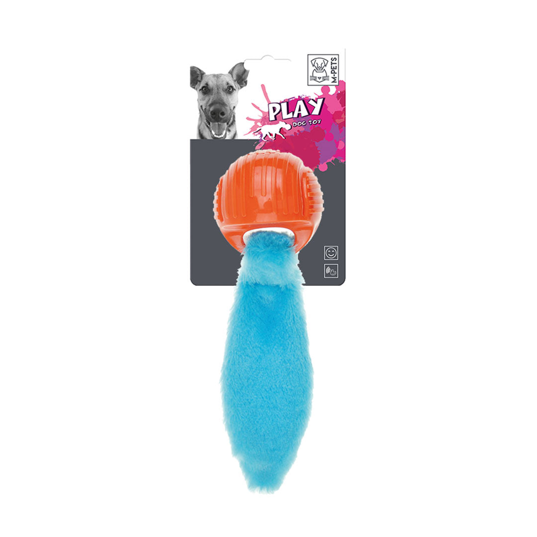 M-Pets Orange and Blue Rubber Foxball Dog Toy