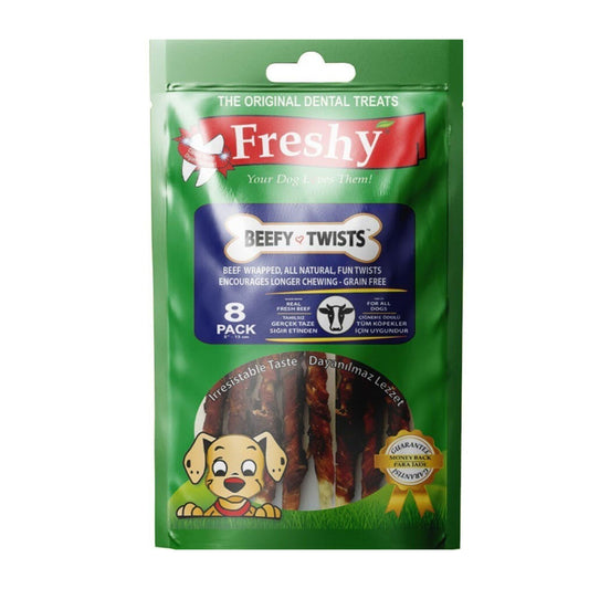 Freshy Beefy Twists Sığır Etli Burgu Çubuk Köpek Ödülü 8'li 75 G