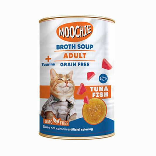 Moochie سوپ گربه بالغ بدون غلات با ماهی تن 135 میلی لیتر