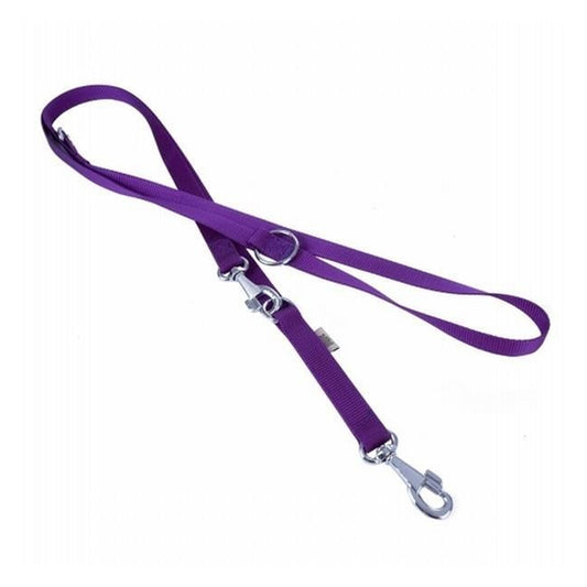 Doggie Adjustable Handmade Woven Purple Dog Walking Leash 2x120-200cm