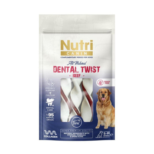 Nutri Canin Dental Twist Grain-Free Dog Treat with Beef 80gr