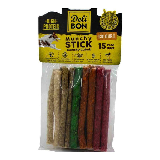 Delibon Munchy Stick Thick Mix Dog Treat Bone 15 عدد