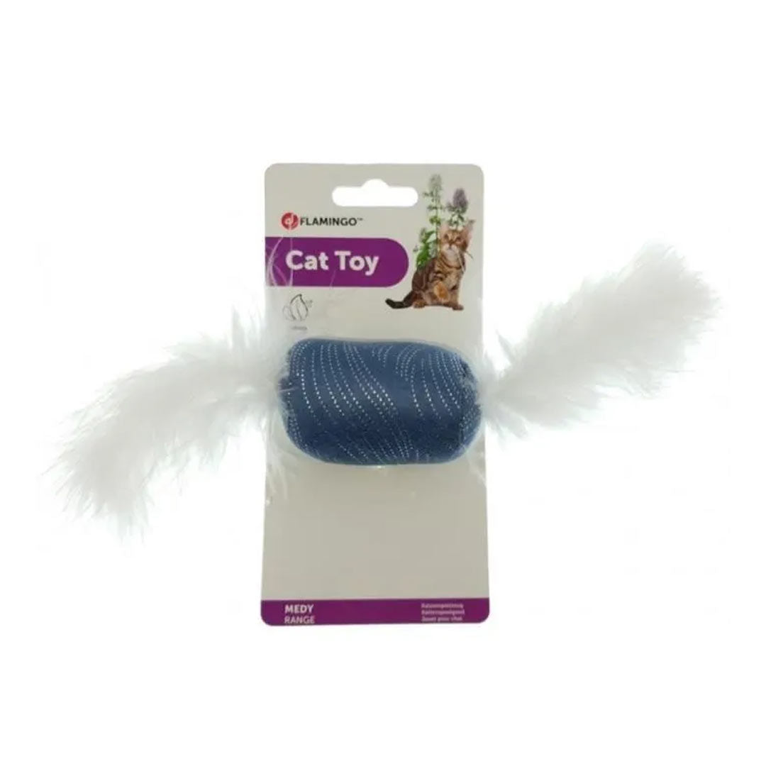 Flamingo Medy Blue-feathered Roller Cat Toy 27cm