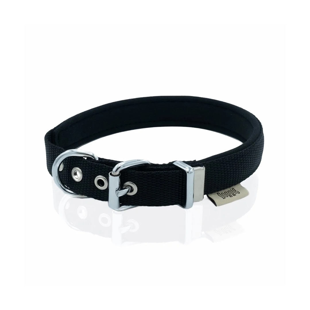 Doggie Comfortable Woven Handmade Black Dog Collar 2x30-35cm