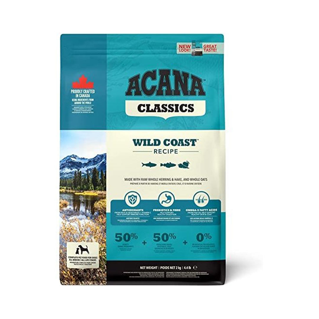 Acana Classics Wild Coast Düşük Tahıllı Balıkli ve Sebzeli Yetişkin Köpek Maması 17kg