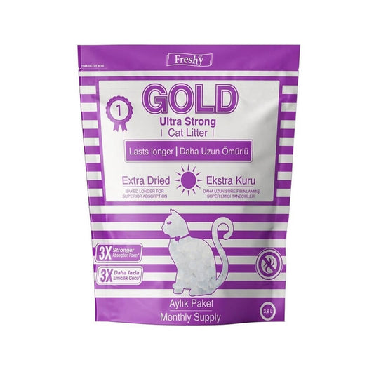 Freshy Gold Ultra Strong Super Absorbent Silica Cat Litter 3.8l