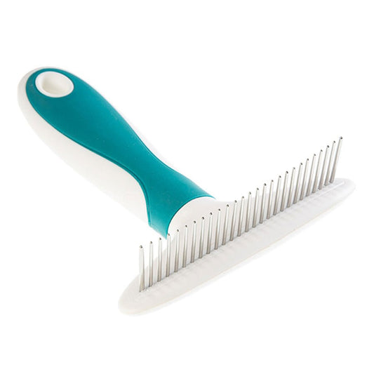 مشط كلب جيمدوج ذو أسنان متباعدة ذات طرف رفيع 12x15 سم