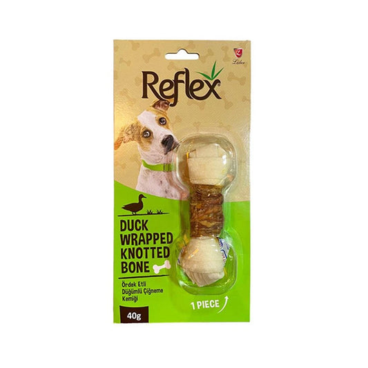 عظم الكلب المتشابك من Reflex بلحم البط 40 غرام