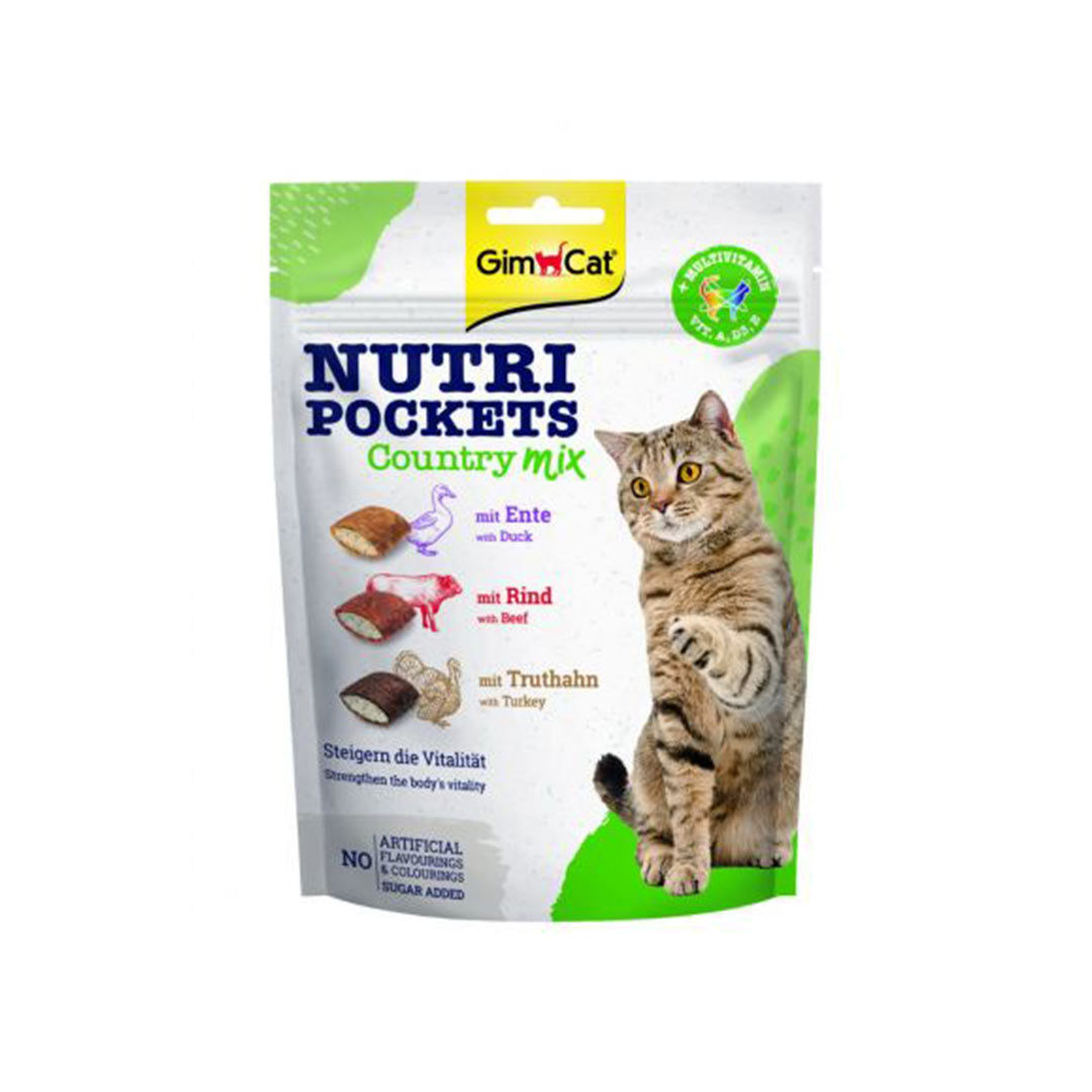 GimCat Nutripockets Country Mix Multivitamin Cat Treat 150 gr