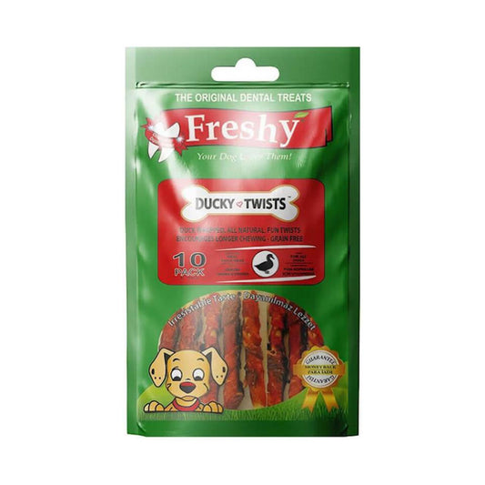 Freshy Duck Flavored Milky Spiral Dog Treats 10-pack 90g