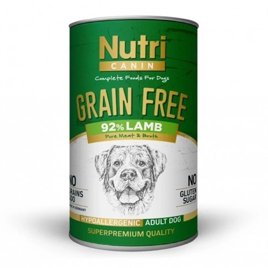 کنسرو گوشت بره سگ بالغ بدون دانه Nutri Canin 400 گرم