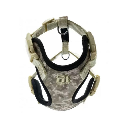 Doggie Havalı Dokumadan El Yapımı Kamuflaj Köpek Göğüs Tasması S 1.5x40-50cm