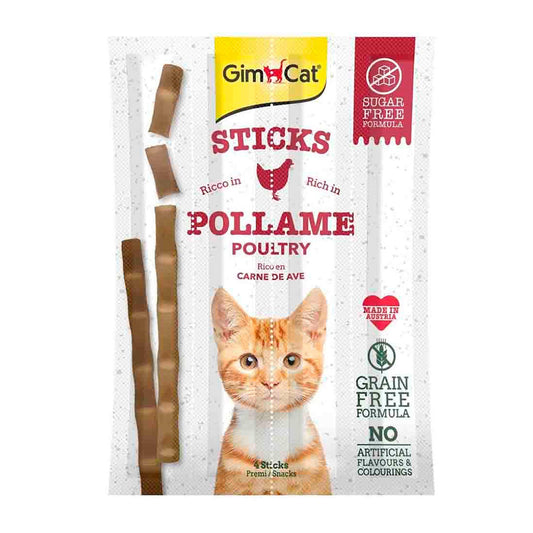 GimCat Sticks Tavuklu Ciğerli Taurinli Kedi Ödül Çubuğu 20 Gr (4li)