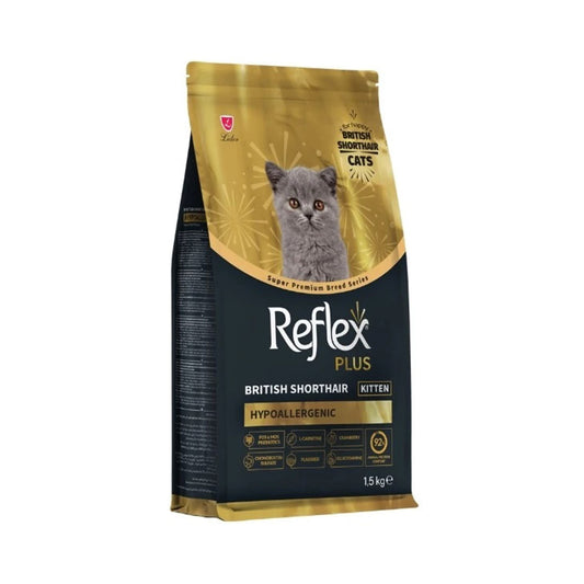 Reflex Plus Hypoallergenic Tavuklu ve Kızılcıklı British Shorthair Yavru Kedi Maması 1,5kg