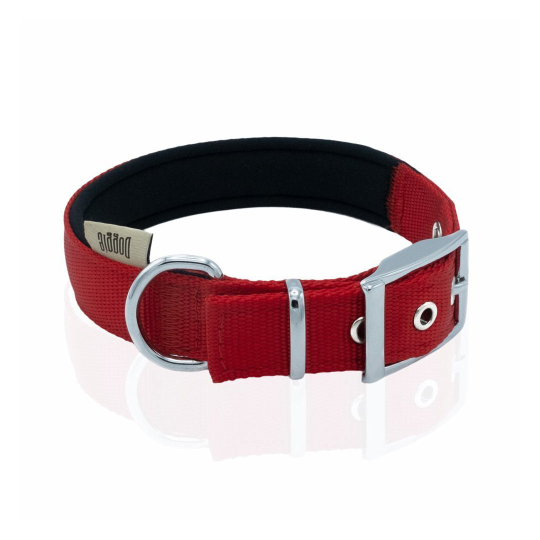 Doggie Elite Handmade Red Dog Collar 3x47-55cm