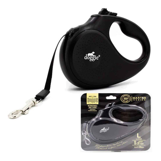 Doggie Otomatik Siyah Köpek Tasması Master L 50 kg, 5 mt