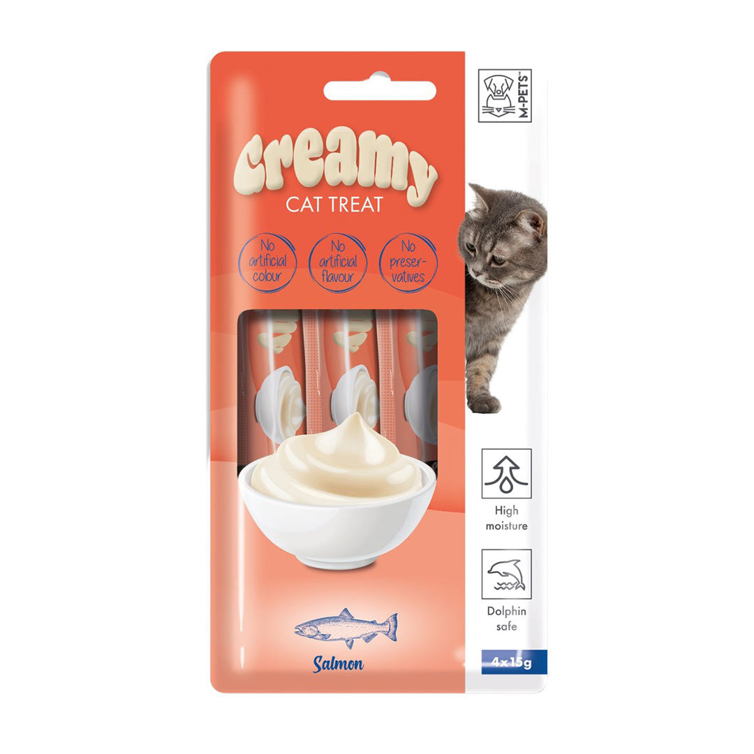 M-Pets Creamy Somonlu Sıvı Kedi Ödül Maması 4x15gr