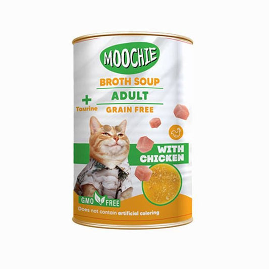 سوپ گربه بالغ Moochie با مرغ در بروت بدون غلات 135 میلی لیتر