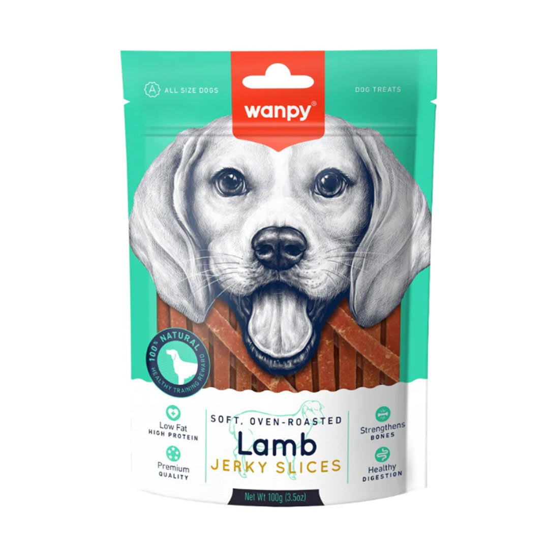 Wanpy Soft Lamb Jerky Slices Treat Dogs 100g