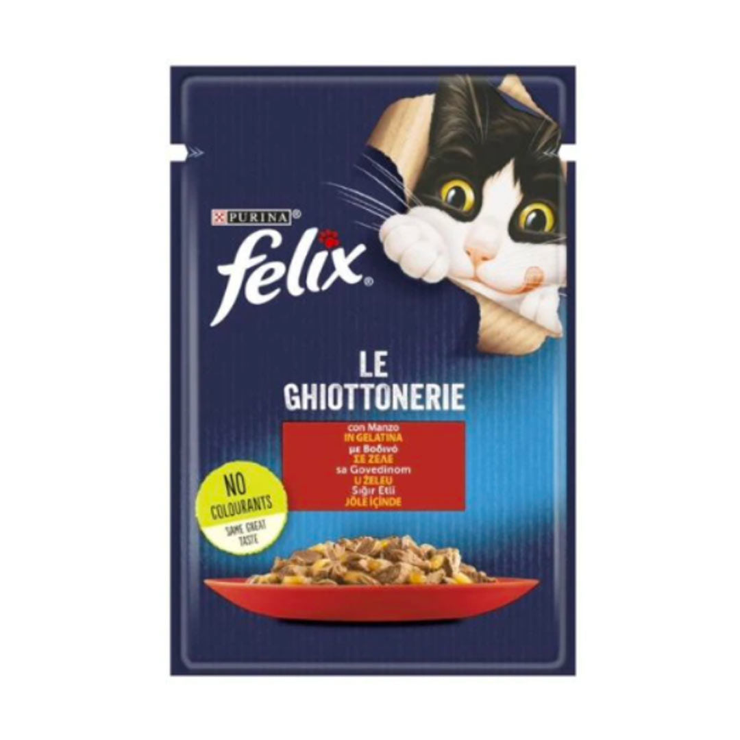 Felix پوچ گربه با گوشت گاو در ژله 85 گرم