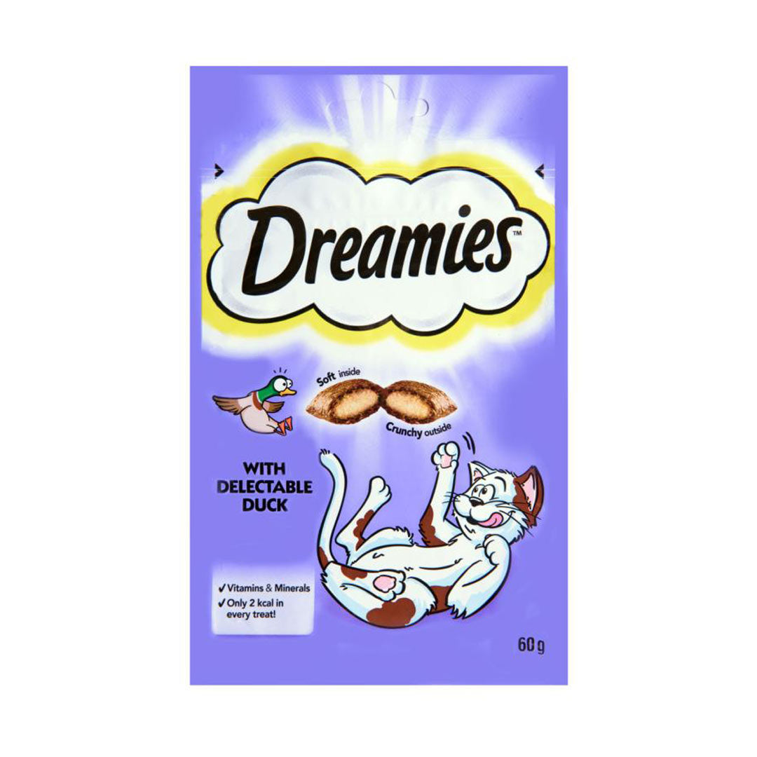 Dreamies İç Dolgulu Ördekli Kedi Ödül Bisküvisi 60gr