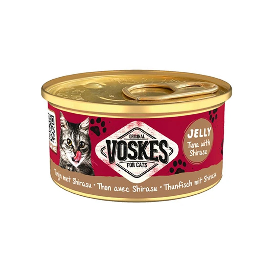 Voskes Jöle İçinde Ton ve Şirasu Balıklı Yetişkin Kedi Konservesi 85gr