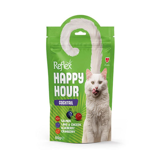 Reflex Happy Hour Cocktail Salmon, Lamb, Chicken, Blueberry and Cranberry Cat Treat 60gr