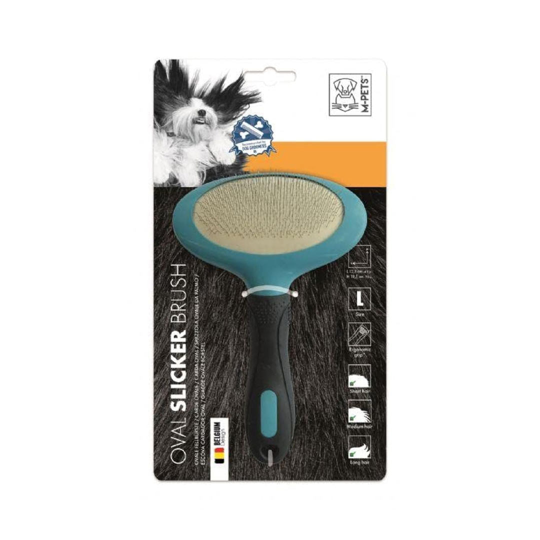 M-Pets Oval Slicker Brush for Dogs L