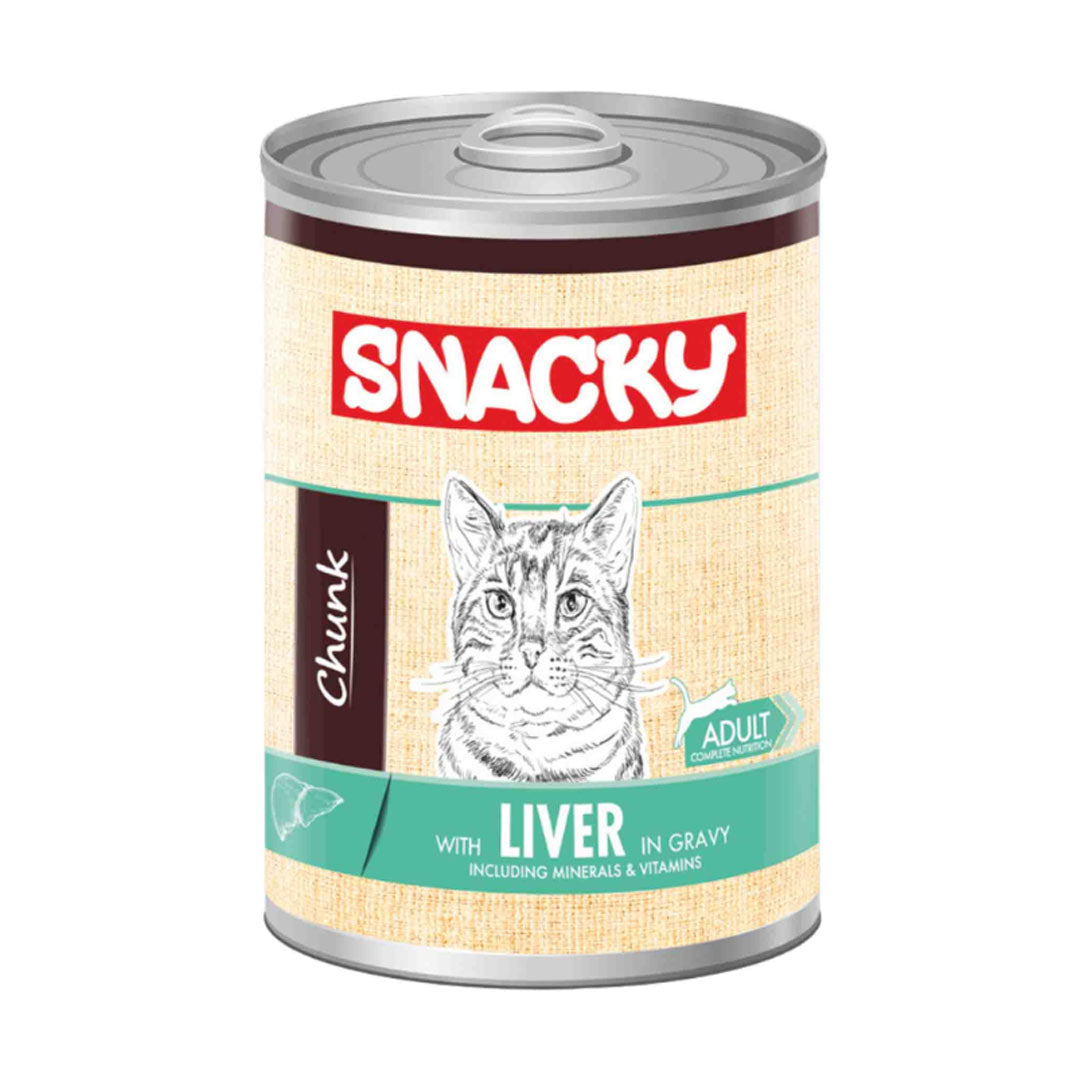 Snacky Chunk کنسرو گربه بزرگسال با طعم جگر 400 گرم