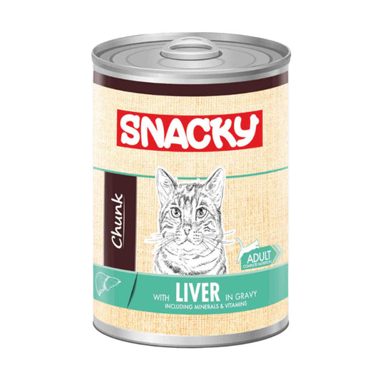 Snacky Chunk کنسرو گربه بزرگسال با طعم جگر 400 گرم