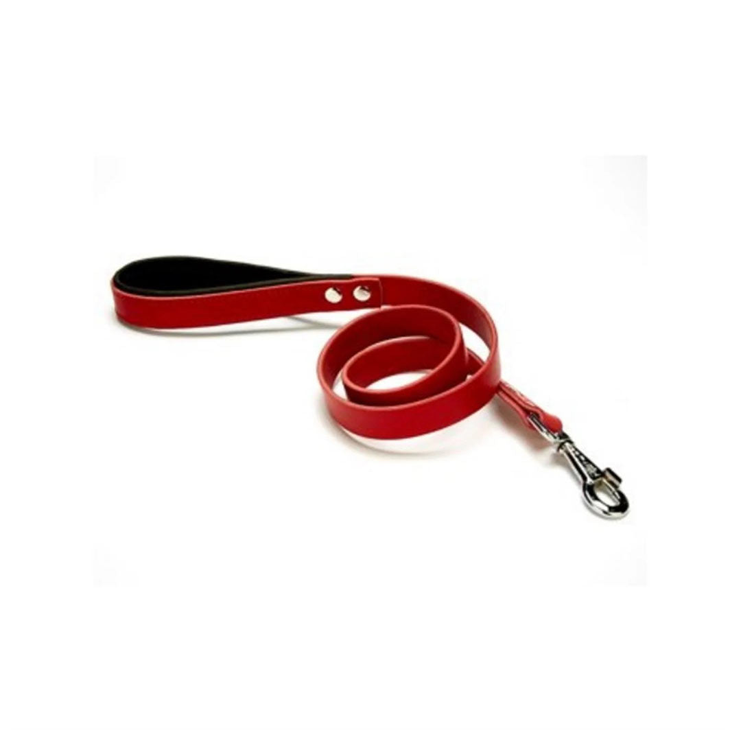 Doggie Comfortable Real Leather Handmade Red Dog Walking Leash 2.5x120cm