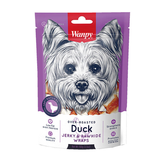 Wanpy Duck Jerky & Rawhide Wrapped Dog Treat 100gr